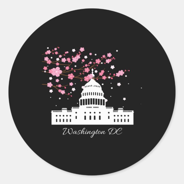 Adesivo Washington Dc Capitol Building Cherry Blossoms (Frente)