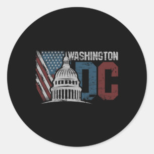 Adesivo Washington Dc Capitol Hill Usa Flag Souvenir Desig