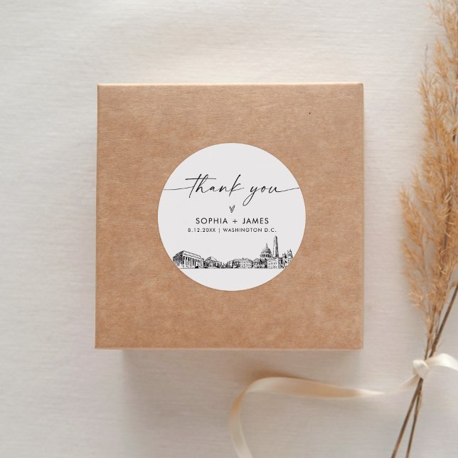 Adesivo Washington DC Obrigado Favor 3" (folha 6) (Criador carregado)