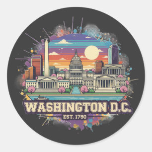 Adesivo Washington DC Skyline   Orgulho da Cidade Capital 