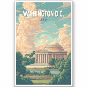Adesivo Washington DC Thomas Jefferson Memorial Viagem Art