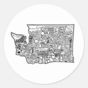 Adesivo Washington Doodle Sticker