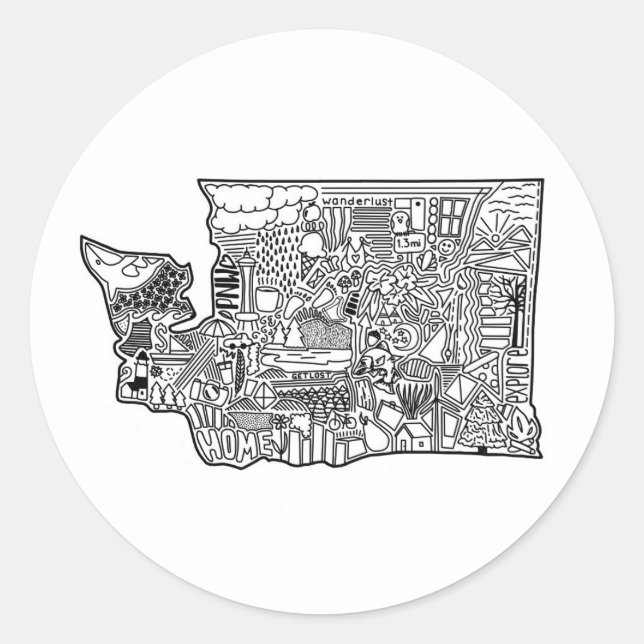 Adesivo Washington Doodle Sticker (Frente)