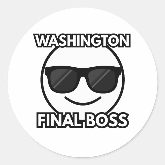 Adesivo Washington Final Boss Cool Emoji Sticker (Frente)