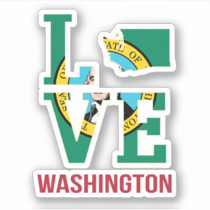 Adesivo Washington Flag Love
