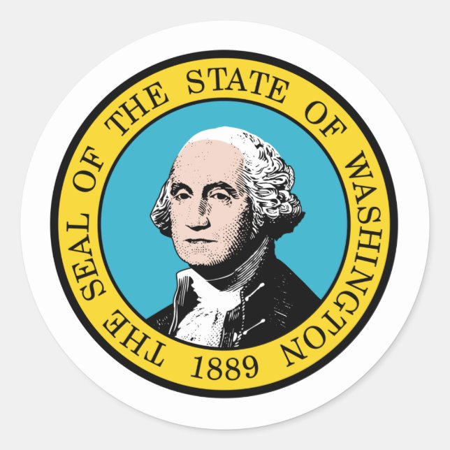 Adesivo Washington Seal, Selo do Washington Sticker (Frente)