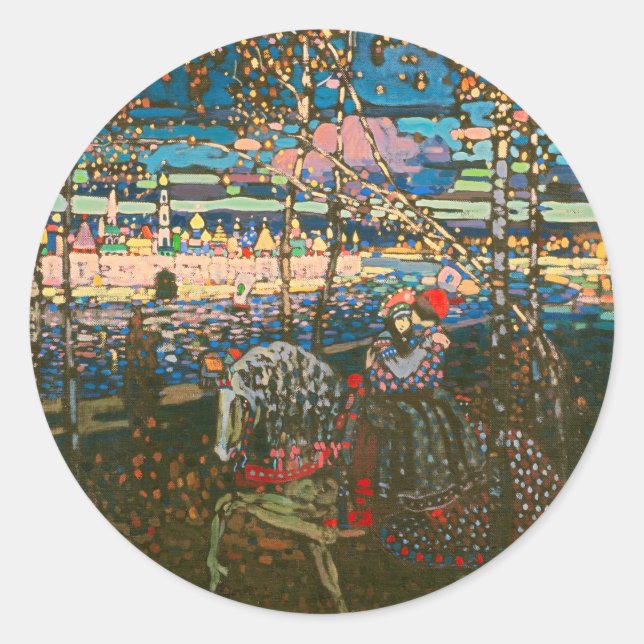 Adesivo Wassily Kandinsky O Casal a Cavalo Arte Russa (Frente)
