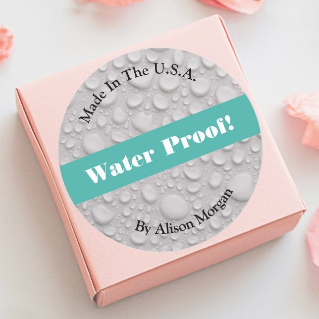 Adesivo Water Proof, DIY 3 Text Lines & Photo, Teal (Criador carregado)