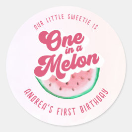 Adesivo Watercolor 1 em A Melon Retro First Birday