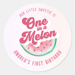 Adesivo Watercolor 1 em A Melon Retro First Birday