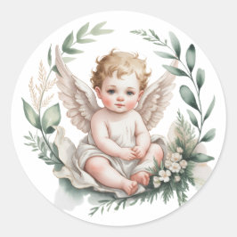 Adesivo Watercolor Angel Wings Baptism 