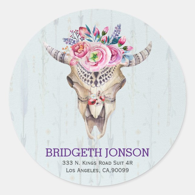 Adesivo Watercolor Animal Skull (Frente)