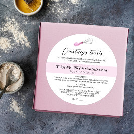 Adesivo Watercolor Art Blush Pink Home Bakery Licença de C