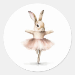 Adesivo Watercolor Ballerina Bunny Dancing Tan Pink
