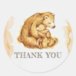 Adesivo Watercolor Bear Birthday Obrigado