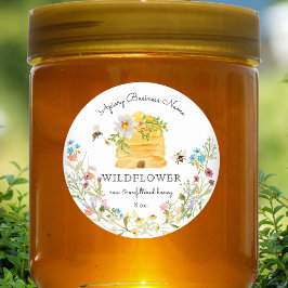 Adesivo Watercolor Beehive Floral Honey Personalizado