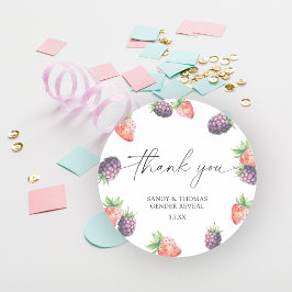 Adesivo Watercolor Berries - Obrigado, gênero revela