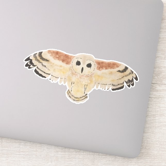 Adesivo Watercolor Bird Marsh Owl (Detalhe)