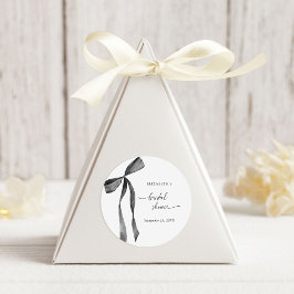 Adesivo Watercolor Black Coquette Bow Bridal Shower