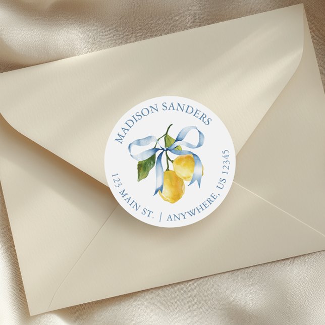 Adesivo Watercolor Blue Arco Lemons Endereço (Criador carregado)