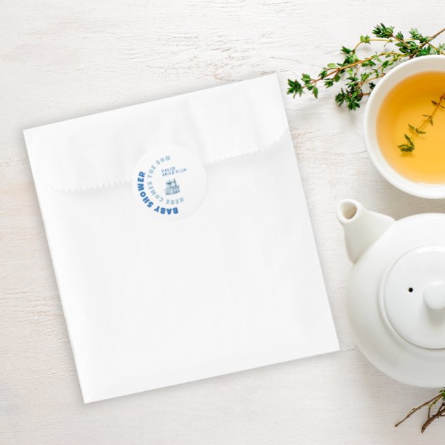 Adesivo Watercolor blue minimalist baby shower boy (Criador carregado)