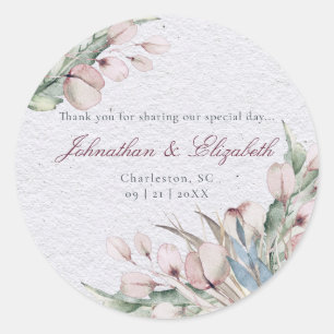 Adesivo Watercolor Boho Floral e Botanical Weding Favor