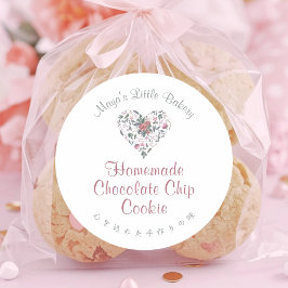 Adesivo Watercolor Botanical Heart Bakery Product