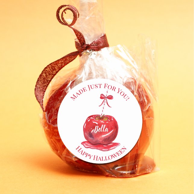 Adesivo Watercolor Candy Apple Happy Halloween (Add this beautiful watercolor with your child's name to make it extra special. )