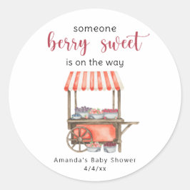 Adesivo Watercolor Cart Berries Baby shower