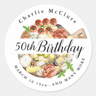 Adesivo Watercolor Charcuterie - Itália Aniversário