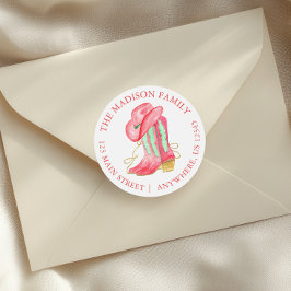 Adesivo Watercolor Christmas Cowboy Boots Endereço de Devo