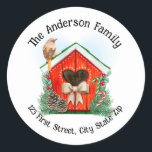 Adesivo Watercolor Christmas House<br><div class="desc">Watercolor Christmas Bird house perfeita para aqueles que amam pássaros Graphic Art para personalizar ou personalizar com suas próprias informações</div>