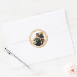 Adesivo Watercolor Circle Caramel Gold Agate Custom Photo