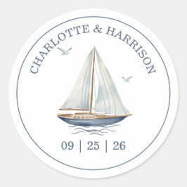 Adesivo Watercolor Coastal Seascape Wedding