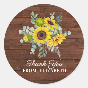 Adesivo Watercolor Country Sunflower Obrigado