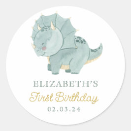 Adesivo Watercolor Cute Dino Birthday