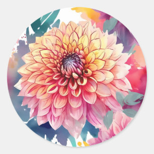 Adesivo Watercolor Dahlia Summer