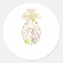 Watercolor Easter Bunny & Eggs