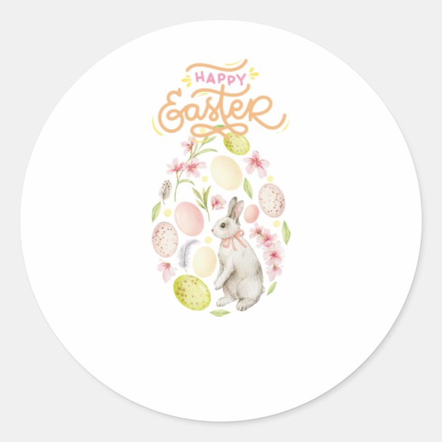 Adesivo Watercolor Easter Bunny & Eggs (Frente)