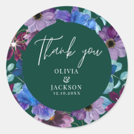 Adesivo Watercolor Eucalyptus Greenery Weding Thankyou