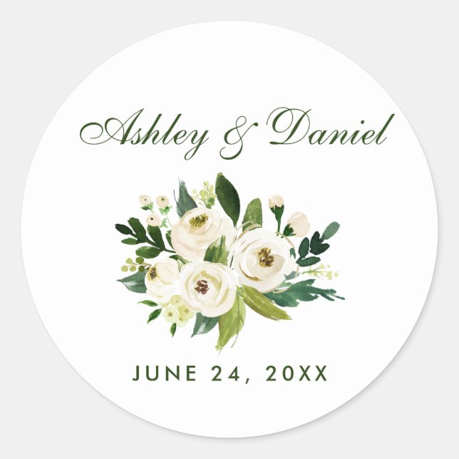 Adesivo Watercolor Floral Green e White Weds GS (Frente)