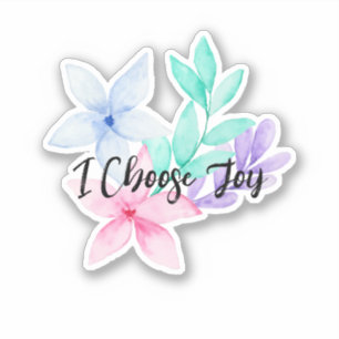 Adesivo Watercolor Floral I Choose Joy Sayings