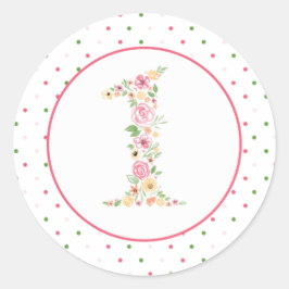 Adesivo Watercolor Floral One First Birday