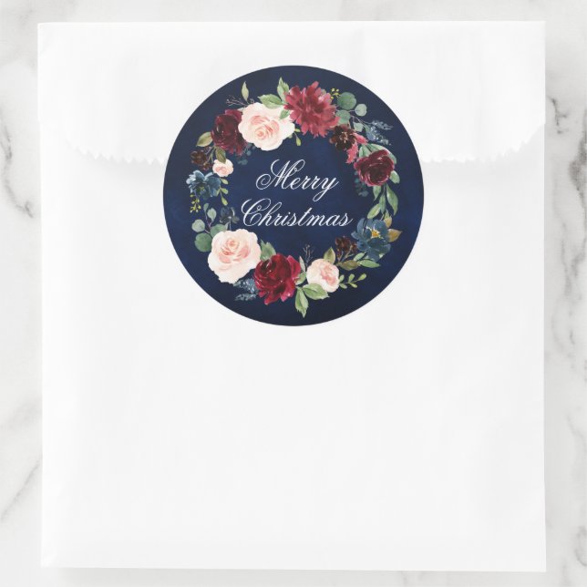 Adesivo Watercolor Floral Wreath Merry Round (Bolsa)