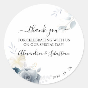 Adesivo Watercolor Flowers Casamento Obrigado 