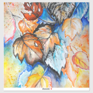 Adesivo Watercolor - Folhas de outono