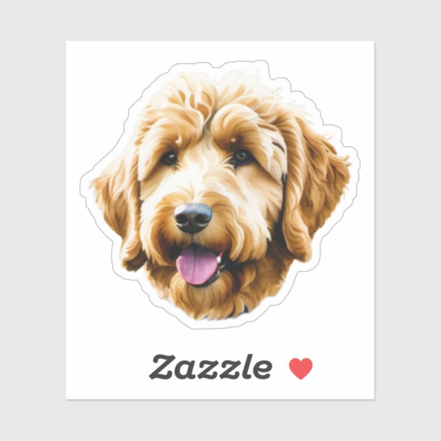 Adesivo Watercolor Goldendoodle (Folha)