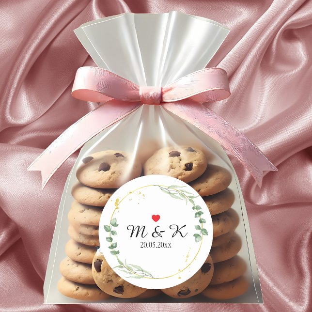 Adesivo Watercolor Greenery Wedding (Watercolor Greenery Wedding Classic Round Sticker)