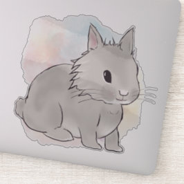 Adesivo Watercolor Grey lionhead bunny