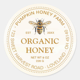 Adesivo Watercolor Honeybee Apiary Honey Jar Product Label